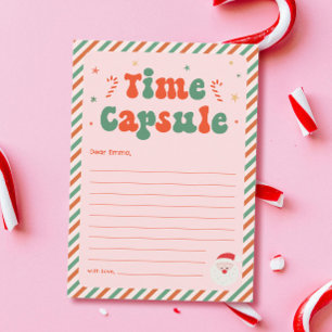Pink Christmas Baby Shower Time Capsule Game Card