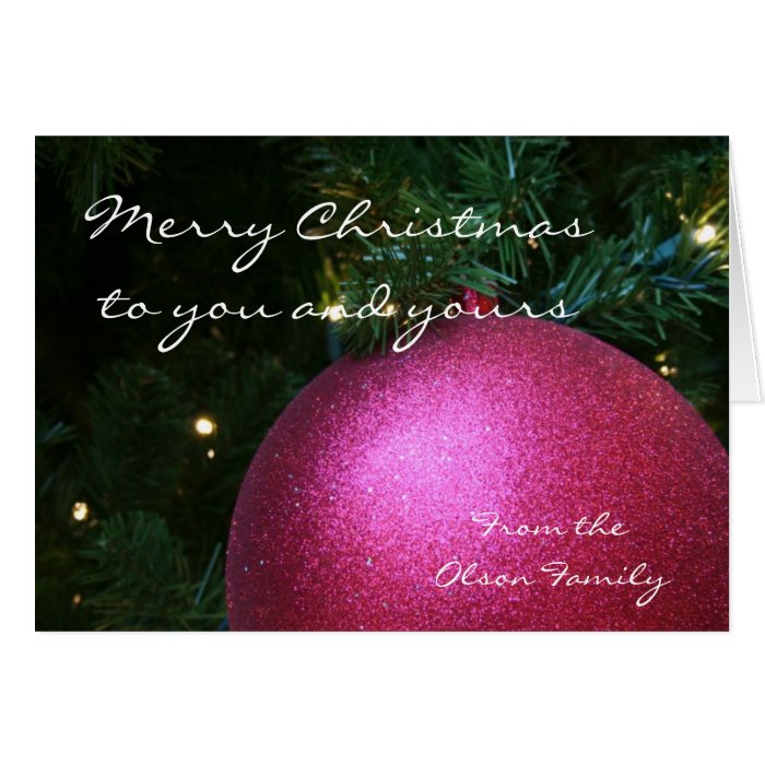 Pink Christmas Ball Card