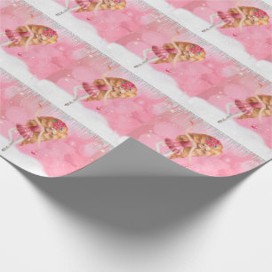 Pink Christmas Ballerina Dancing in the Snow Wrapping Paper
