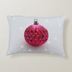 Pink Christmas bauble Decorative Pillow