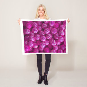 Pink Christmas Baubles Blanket