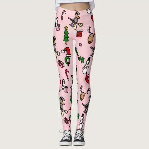 pink christmas befana leggings