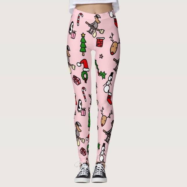 pink christmas befana leggings (Front)