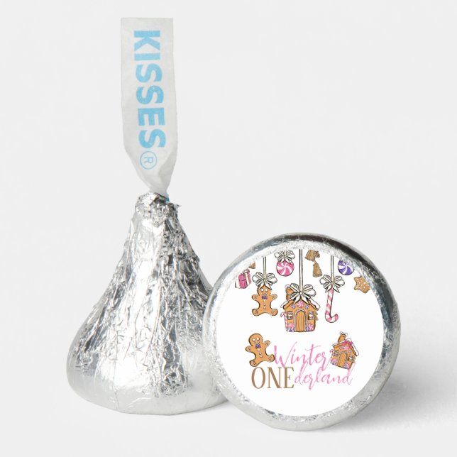 Pink christmas birthday Hershey's Candy Favors (Front)