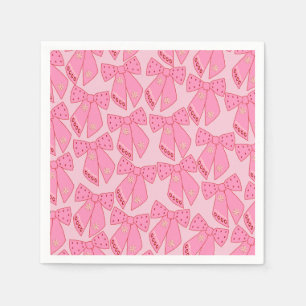 Pink Christmas Bows Napkins