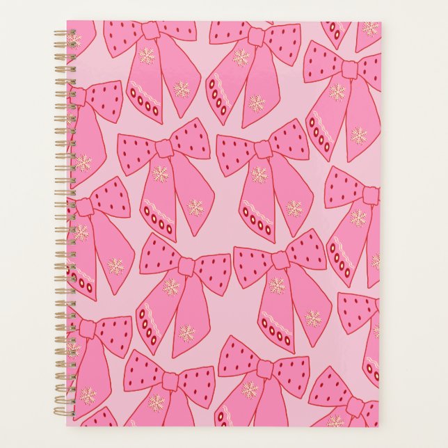 Pink Christmas Bows Planner (Front)