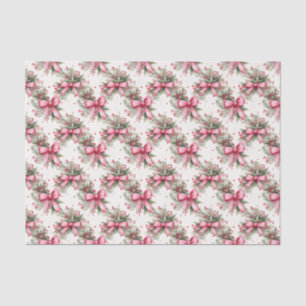 Pink Christmas Bows Tissue Paper