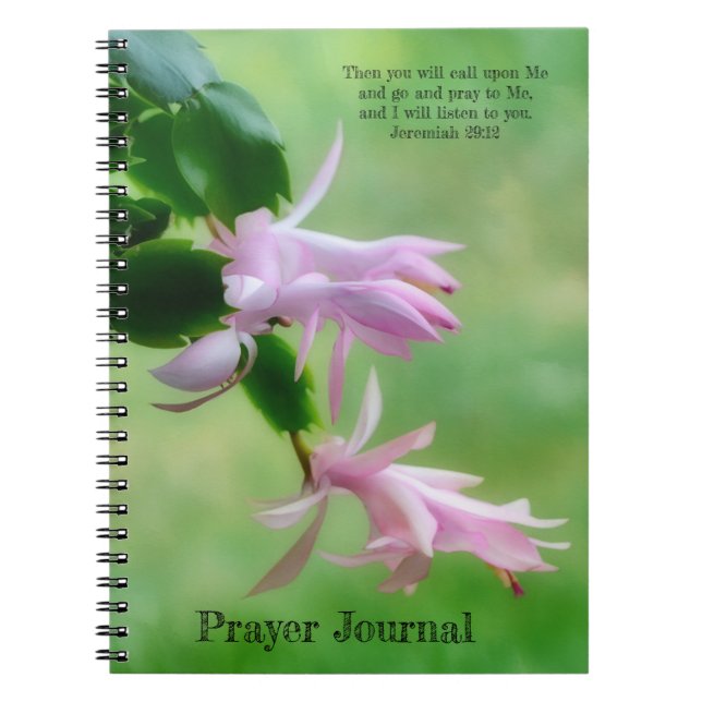 Pink Christmas Cactus Flower Orchid Prayer Journal (Front)