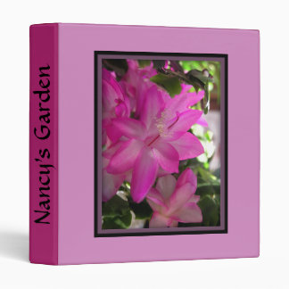 Pink Christmas Cactus Personal Three Ring Binder