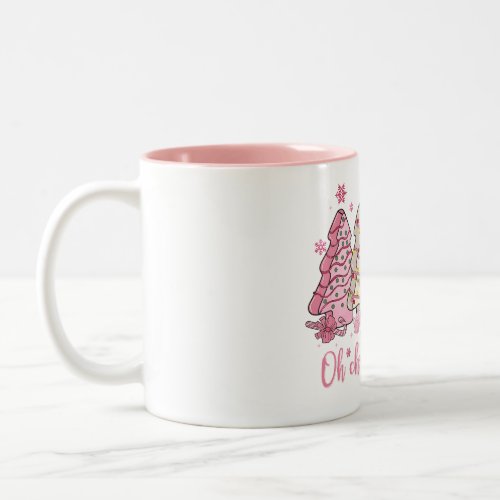 Pink Christmas Cakes Mug Oh Christmas Tree