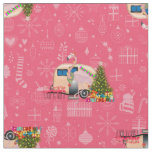 pink christmas camper trailer flamingo santa fabric