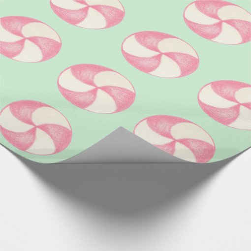 Pink Christmas Candy Peppermint Wrapping Paper Zazzle