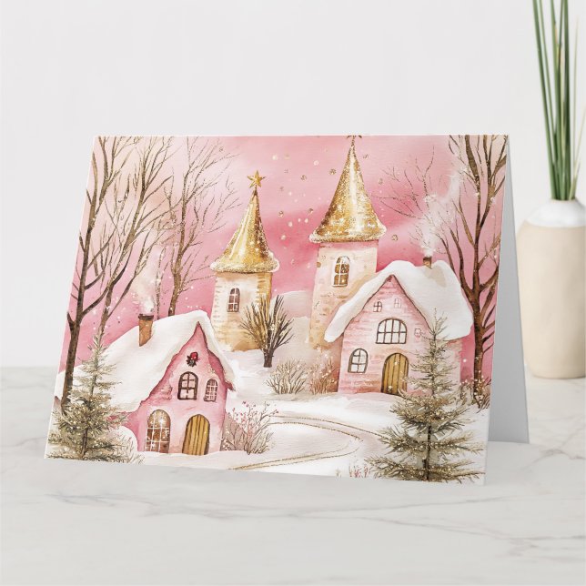 Pink Christmas Card (Front)