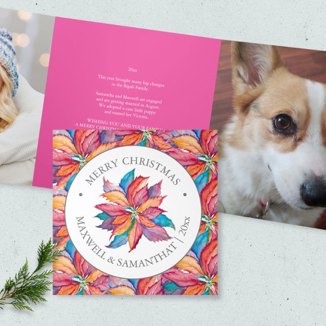 Pink Christmas Cards Year in Review (Personalized Christmas card designs )