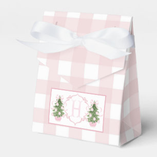Pink Christmas Chinoiserie Baby Shower Favor Boxes