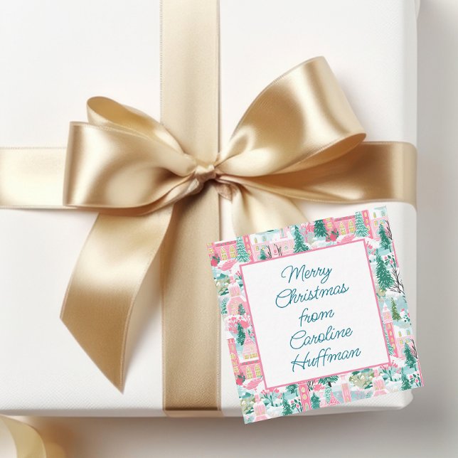 Pink Christmas Churches Gift Enclosure Note Card (Creator Uploaded)