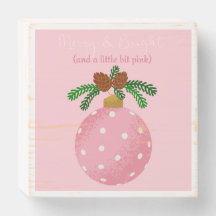 Pink Christmas Collection Wooden Box Sign
