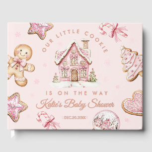 Pink Christmas Cookie Baby Shower Foil Guestbook