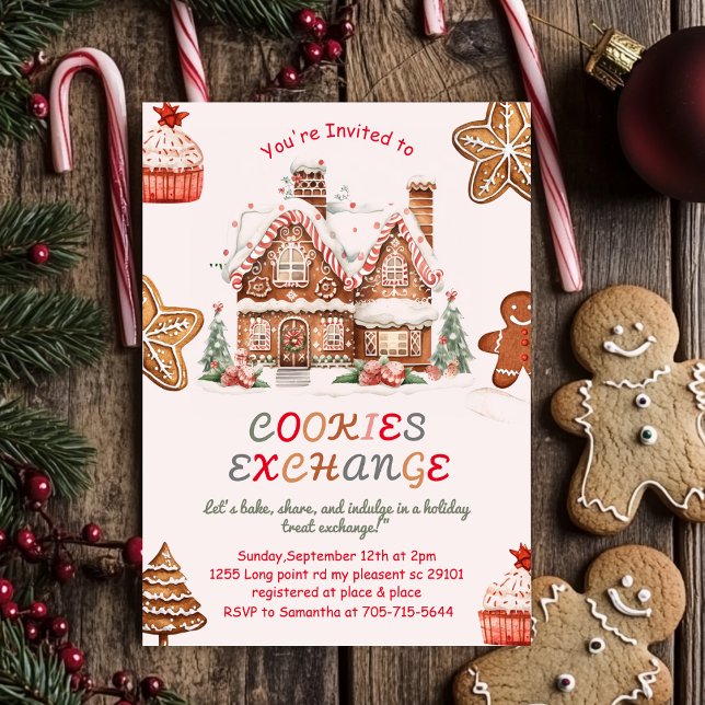 Pink Christmas Cookie Exchange | Colorful Holiday  Invitation (Creator Uploaded)