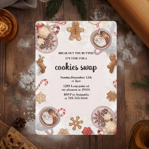 Pink Christmas Cookie Swap Invitation