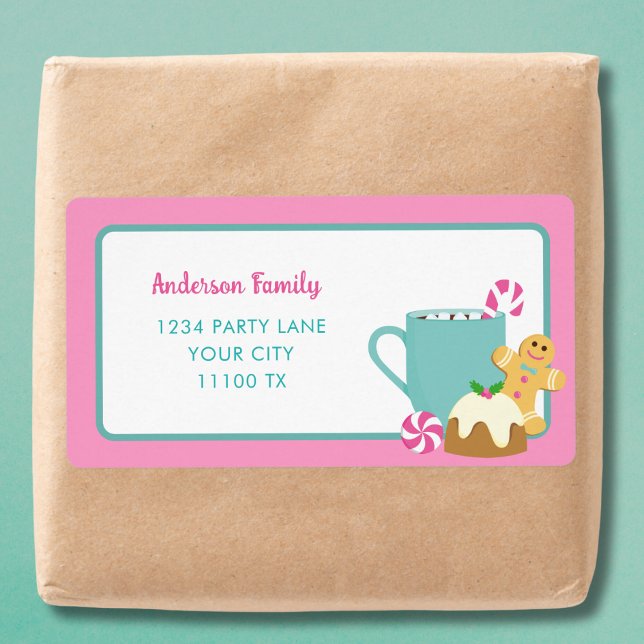 PINK CHRISTMAS COOKIES AND COCOA LABEL (Creator Uploaded)