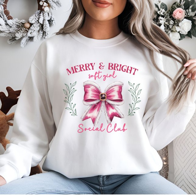 Pink Christmas Coquette bow Sweatshirt (Creator Uploaded)
