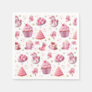 Pink Christmas Cute Fun Sweet Napkins