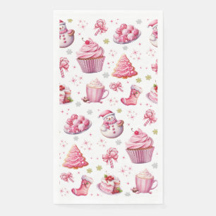 Pink Christmas Cute Fun Sweet Paper Guest Towels
