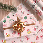 Pink Christmas Cute Personalized Baby Kids Wrapping Paper<br><div class="desc">Retro Christmas Cute Personalized Baby Kids</div>