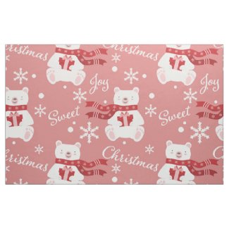 Pink Christmas Fabric