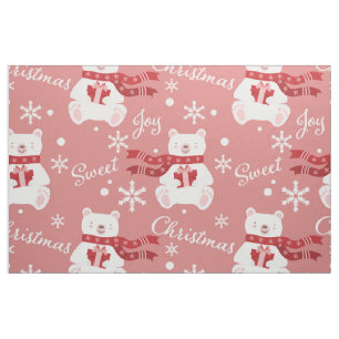 Pink Christmas Fabric