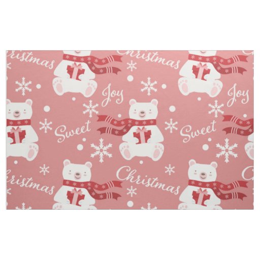 Pink Christmas Fabric