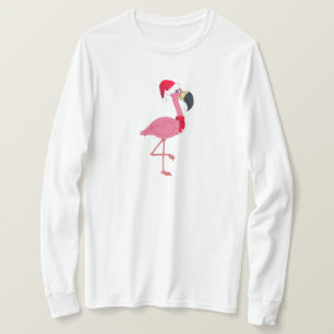 Pink Christmas Flamingo Long Sleeve T-Shirt