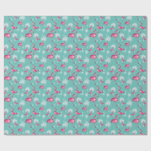 Pink Christmas Flamingos Wrapping Paper Zazzle