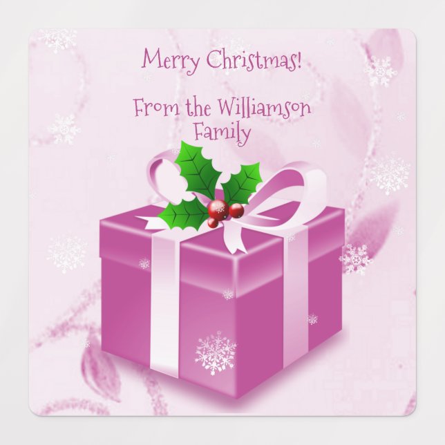 Pink Christmas Gift Baking Label (Design 3)