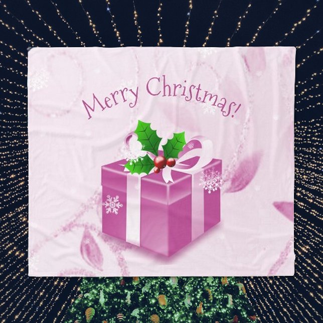 Pink Christmas Gift Blanket (Pink Christmas Gift Holiday Blanket)