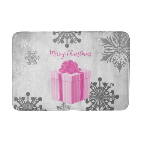 Pink Christmas Gift Holiday Bath Mat