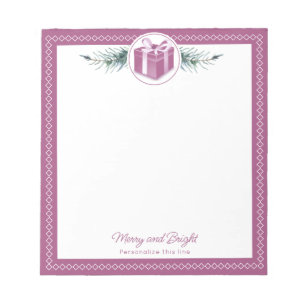 Pink Christmas Gift Personalized Notepad