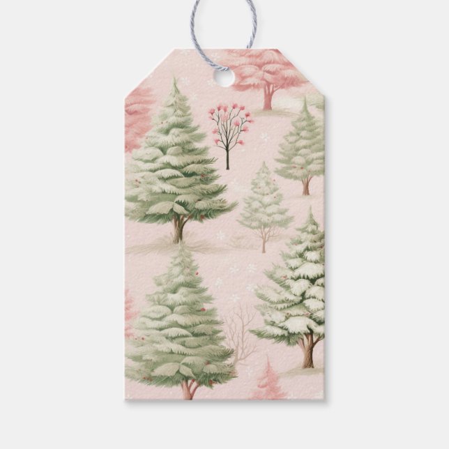 Pink Christmas Gift Tags (Front)