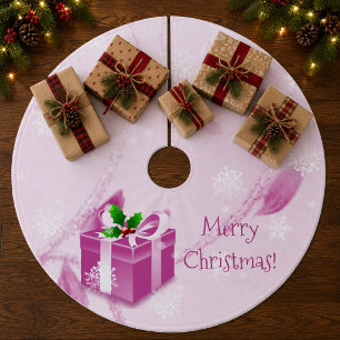 Pink Christmas Gift Tree Skirt