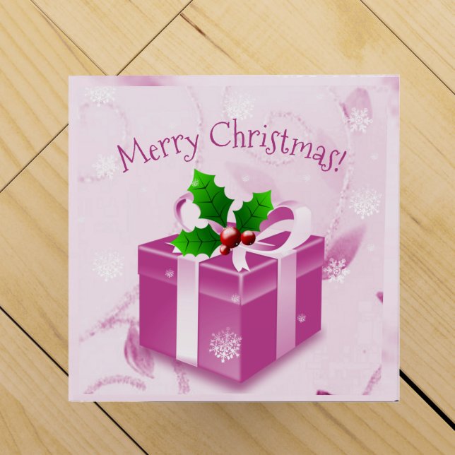 Pink Christmas Gift Wine Gift Box (Top)