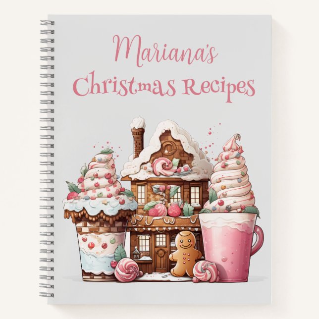 Pink Christmas Gingerbread Recipe Book (Front)