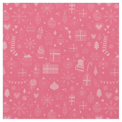 pink christmas holiday ornaments snowflake present fabric