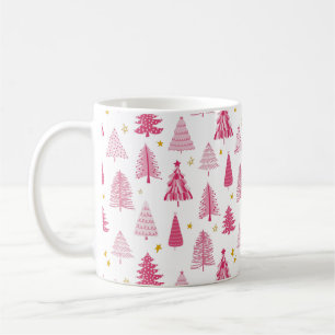 Pink Christmas Holiday tree Coffee Mug