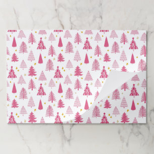 Pink Christmas Holiday tree Paper Pad
