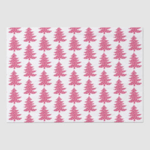 Pink Christmas Holiday tree Tissue Paper