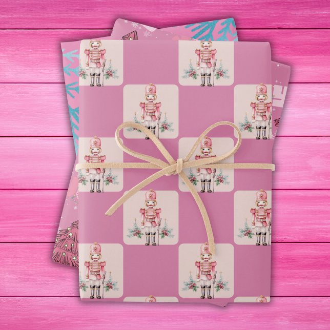 Pink Christmas Holiday  Wrapping Paper Sheets (Creator Uploaded)
