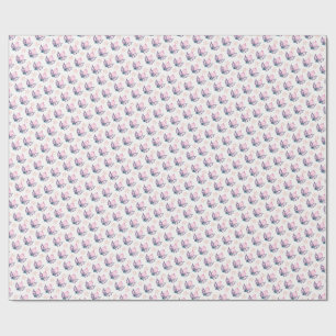 Pink Christmas Holly & Stars Coquette Wrapping Pap Wrapping Paper