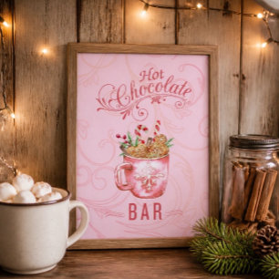 Pink Christmas Hot Chocolate Bar Sign