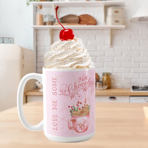 Pink Christmas Hot Chocolate Mug